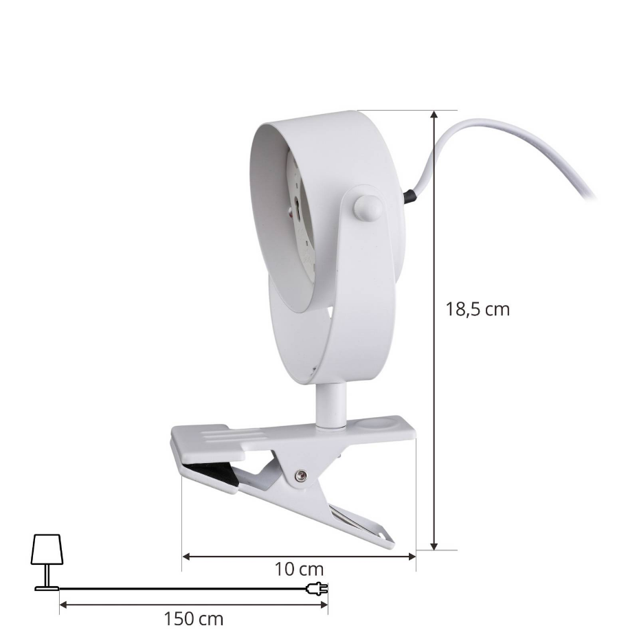 Lampe à pince en métal moderne, Jyla