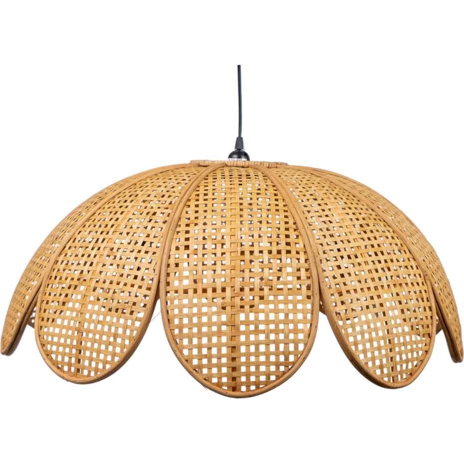 Suspension forme fleur en bambou organique
