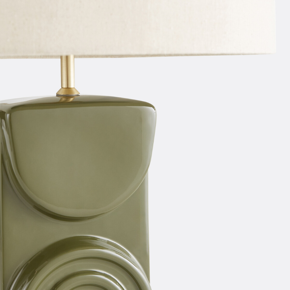 Lampe à poser céramique et lin, Topia