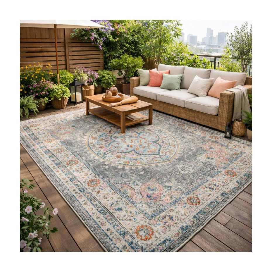 Tapis extérieur tissé kilim rectangle SALOUT A