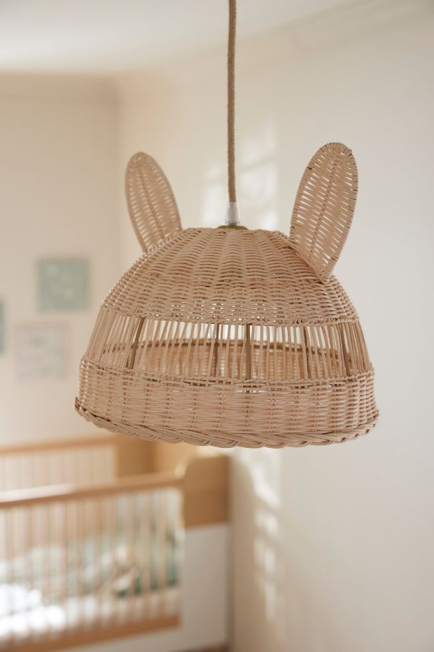 Abat-jour pour suspension Lapin en rotin