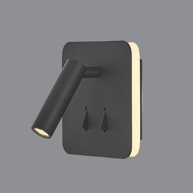 Applique Led Tête De Lit Noire Cayman II