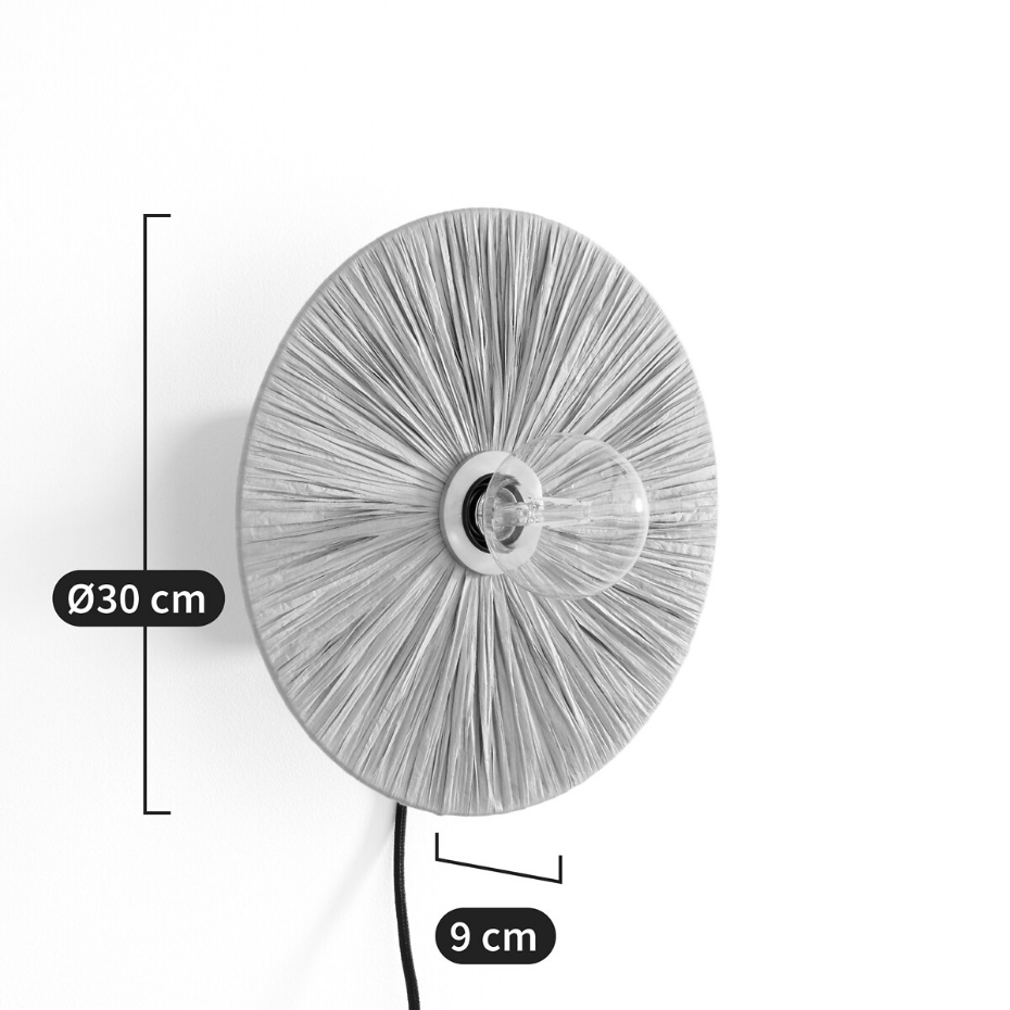 Applique ronde en raphia Ø30 cm, Rafita