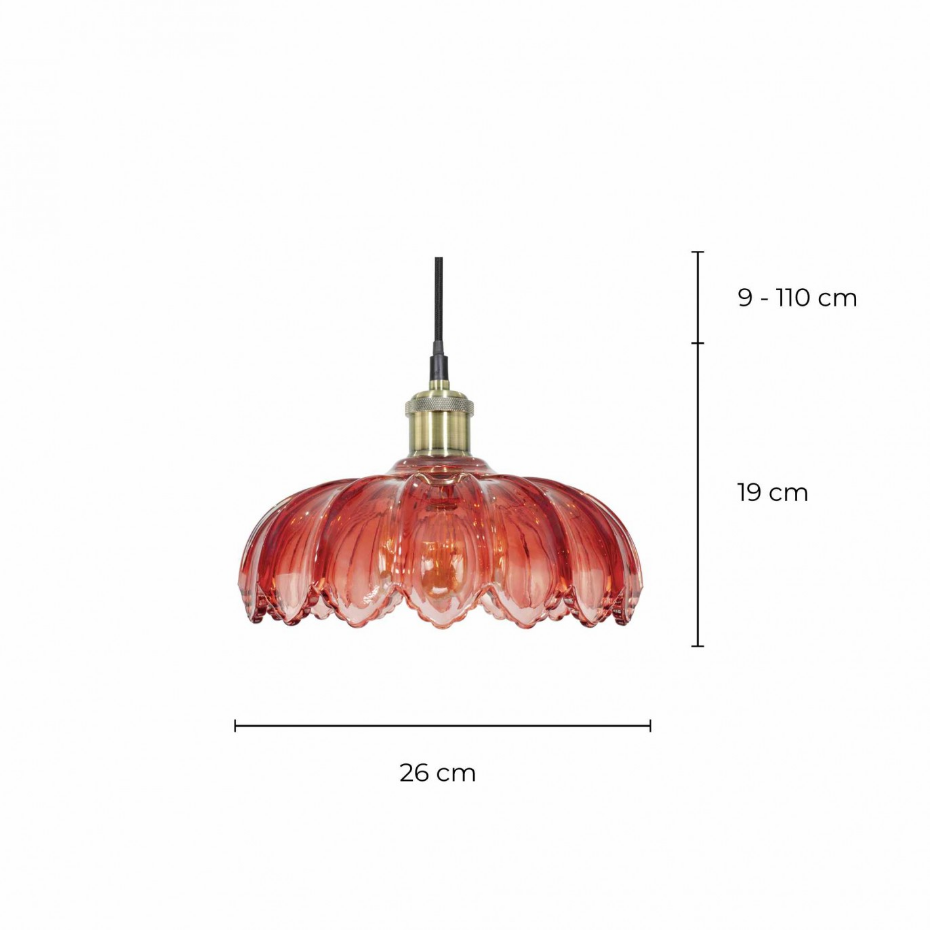 Suspension fleur en verre Ø26 cm, Pétale