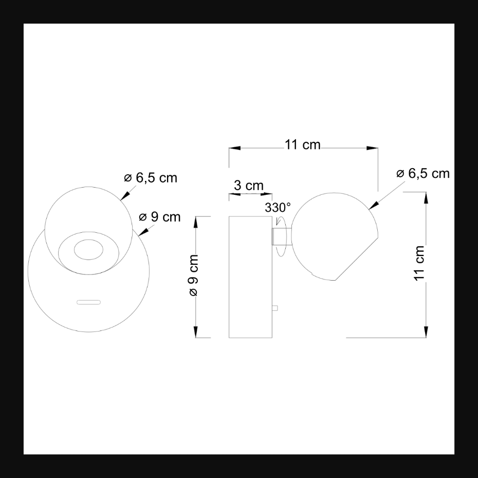 Liseuse murale compacte LED intégrée - LOËN
