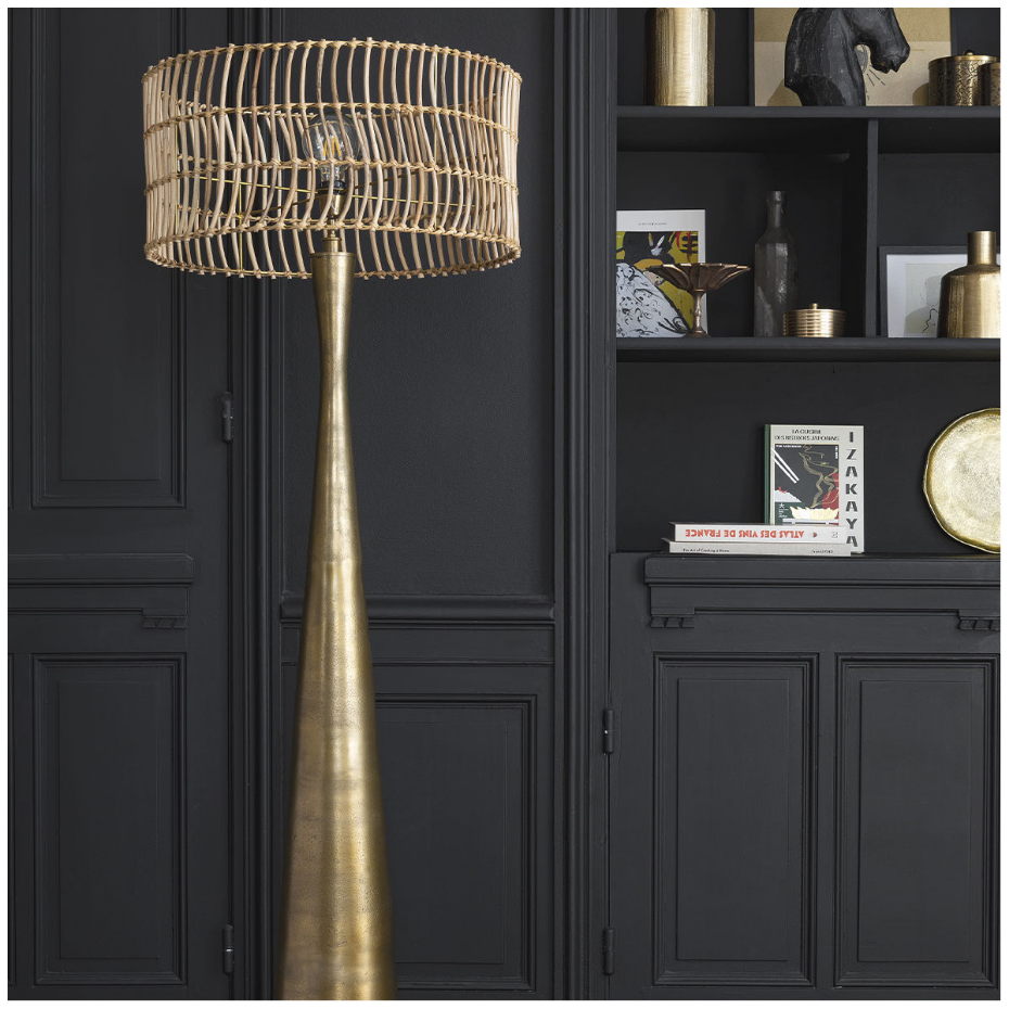 Pied de lampadaire laiton antique