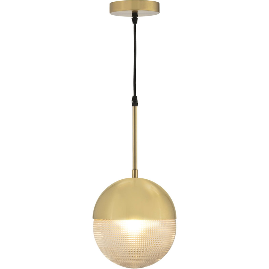 Suspension boule en métal et verre ronde