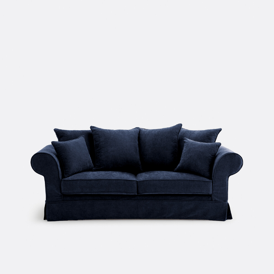 Canapé droit, convertible, 2 ou 3 places, en polyester chiné, ADELIA