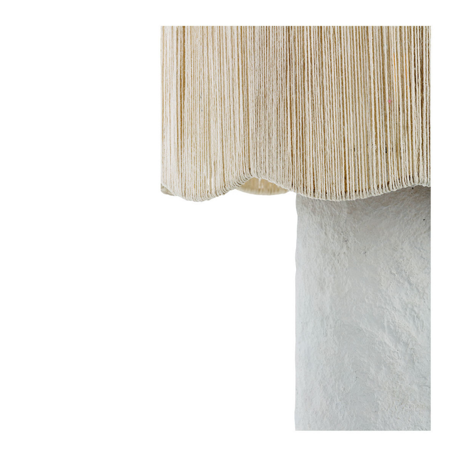 Lampe LEO papier mâché et AJ cylindrique jute