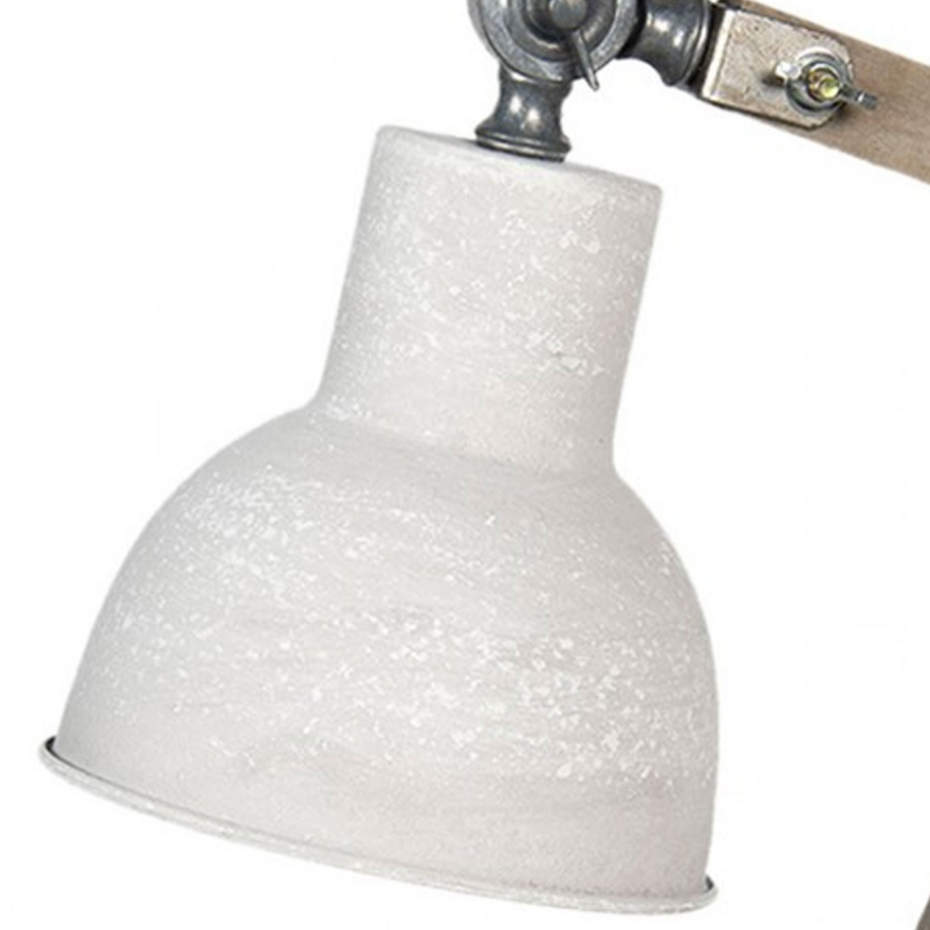 Lampe bureau style industriel en métal et bois 15x15x47cm