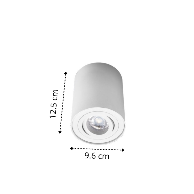 Spot Cylindrique Blanc Orientable Essence
