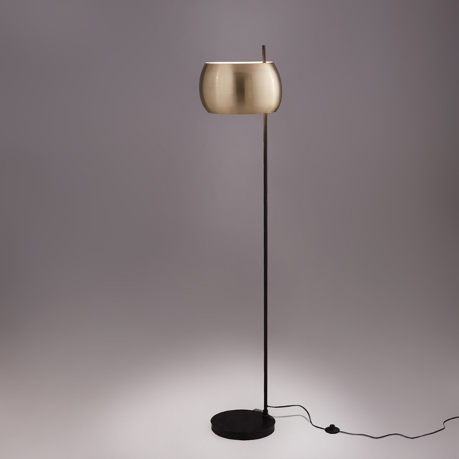 Lampadaire métal fer noir et laiton, Elori