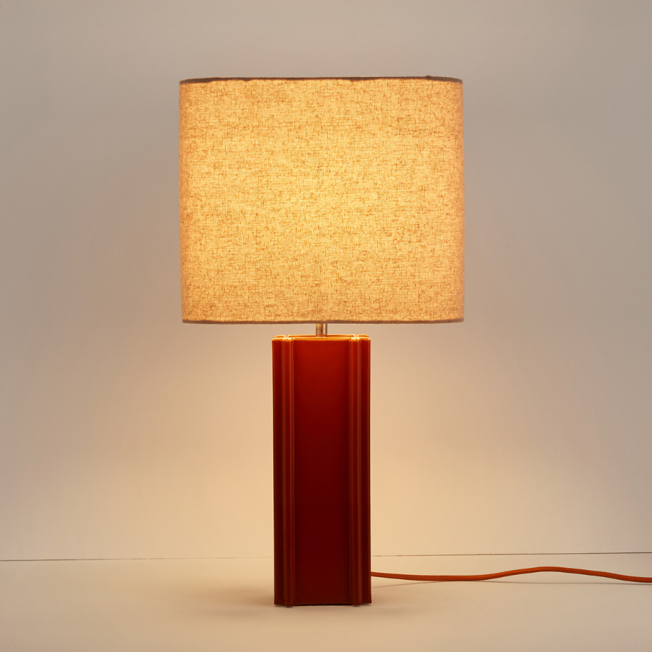 Lampe à poser en céramique et lin, BIMO