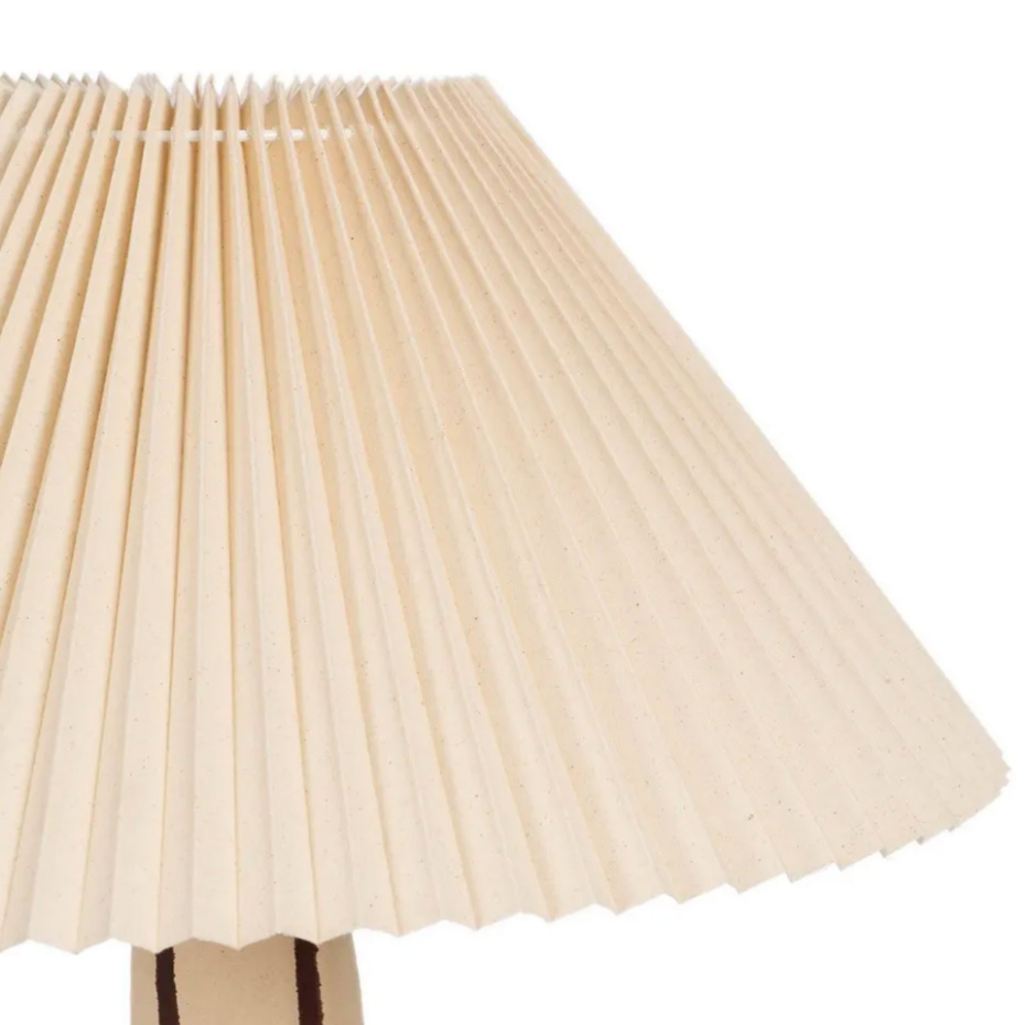 Lampadaire design céramique et abat-jour plissé 53x53x103cm