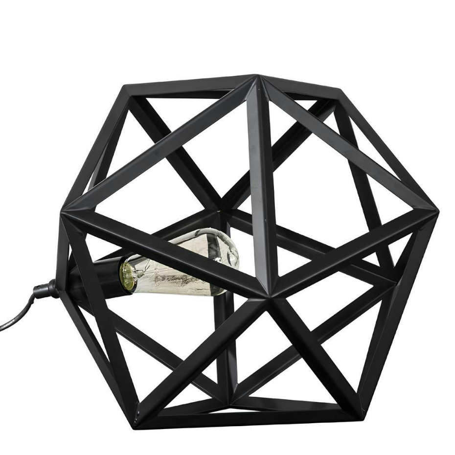 Lampe à poser moderne hexagonale métal noir TRIBECA