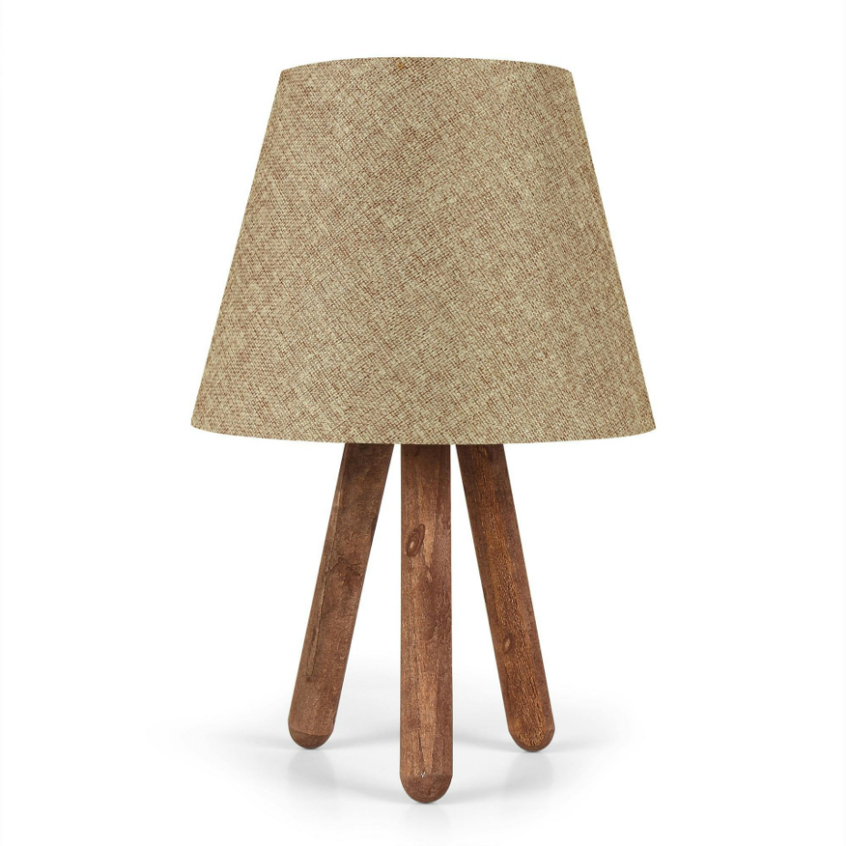 Lampe de chevet trépied bois KILIS
