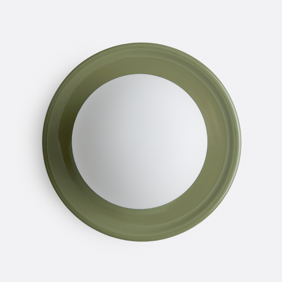 Applique ou plafonnier, rond, céramique et verre opaline, diamètre 16,8 cm, HOLI