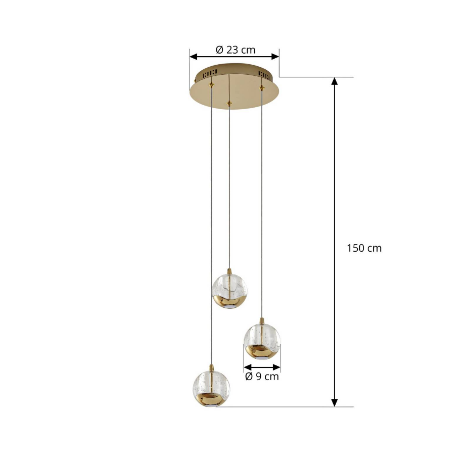 Suspension en verre moderneLED, Hayley