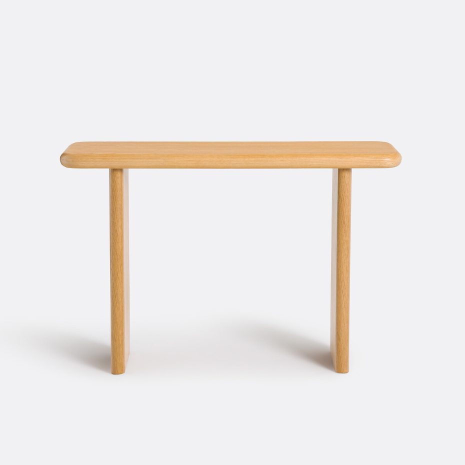 Console en plaqué chêne, Curva
