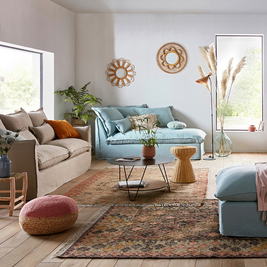 Pouf bicolore jute Popayan