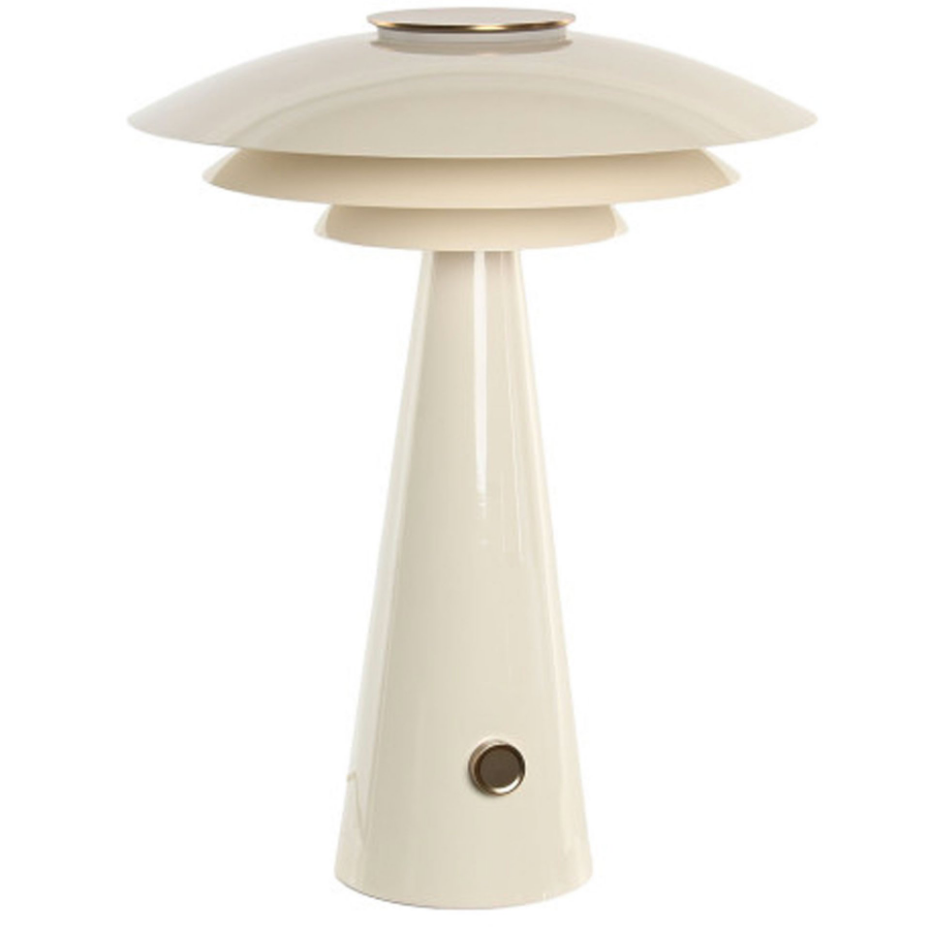 Lampe à poser rétro métal blanc et doré 38x38x50cm
