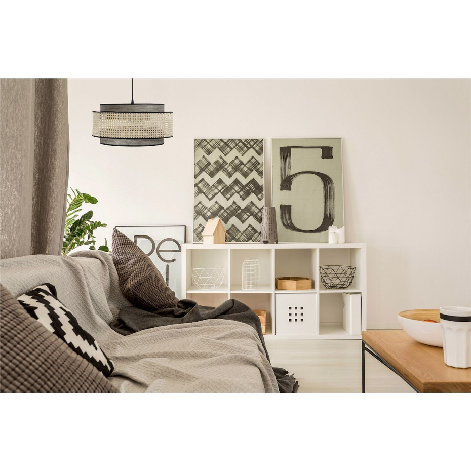 Suspension en rotin et tissu Doblo