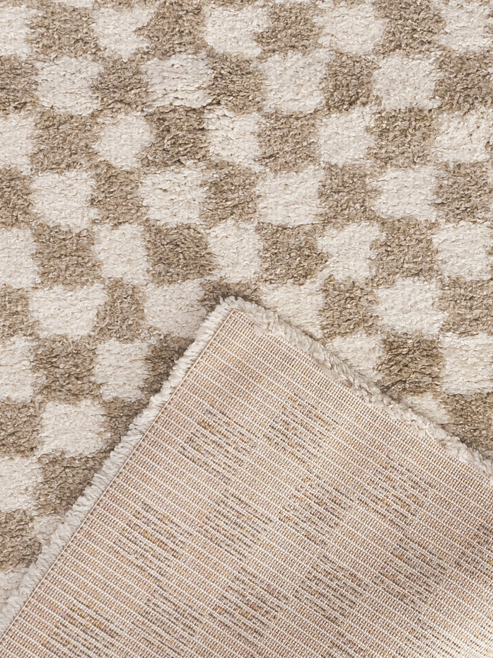 Tapis damier poils longs doux et volumineux CHECKERS