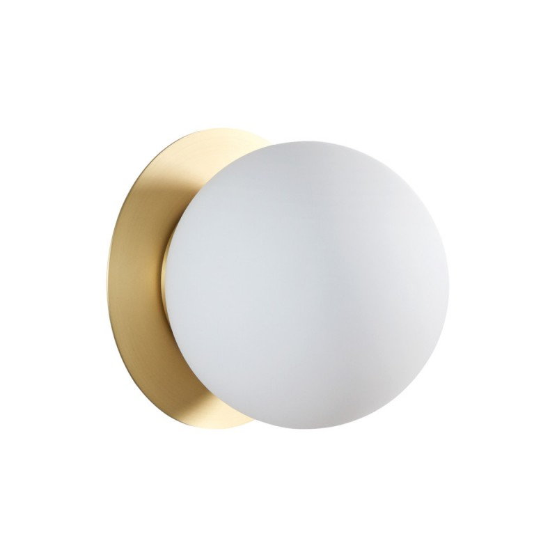 Applique Salle De Bain Alix Laiton Mat Et Verre Opale Ip44