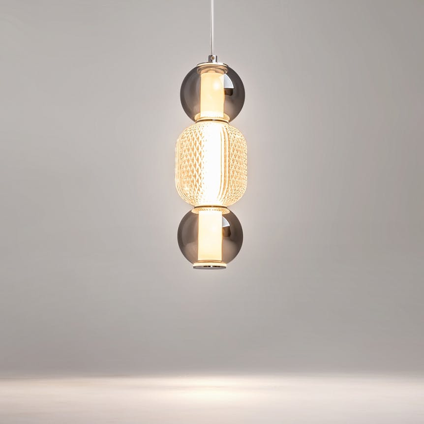 Suspension 1 lampe en verre taillé ADA