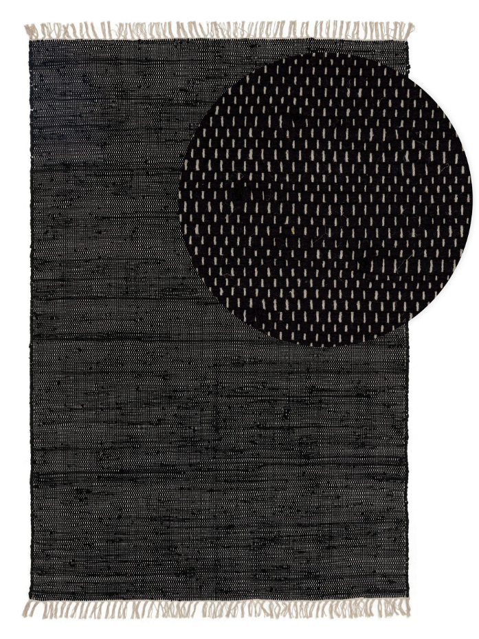 Tapis fabriqué à partir de matériaux recyclés tissé main TOM