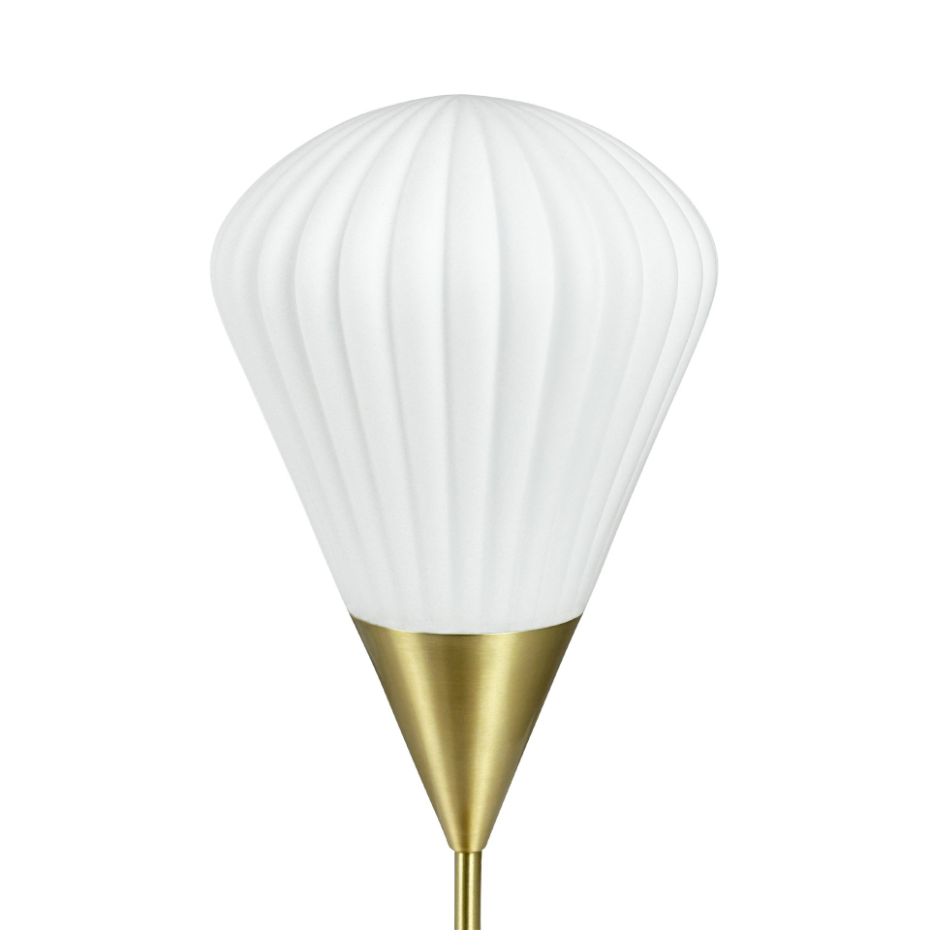 Lampe à poser en métal et en verre laiton Ballon