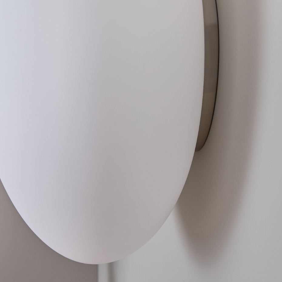 Plafonnier applique en verre opaline mate, Raeyes