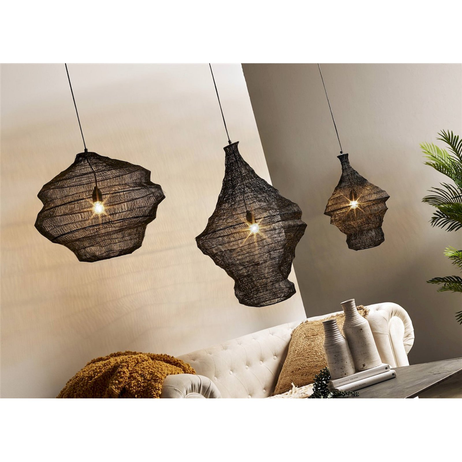 Suspension grillagée en zinc style contemporain organique