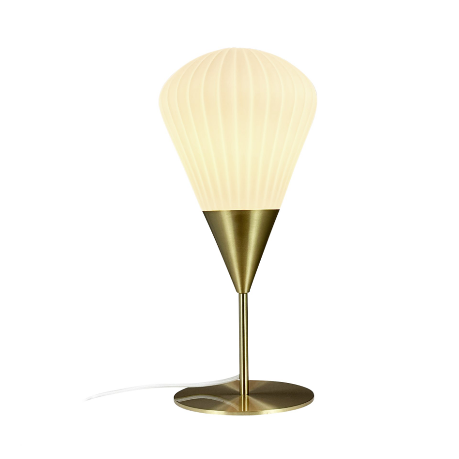 Lampe à poser en métal et en verre laiton Ballon