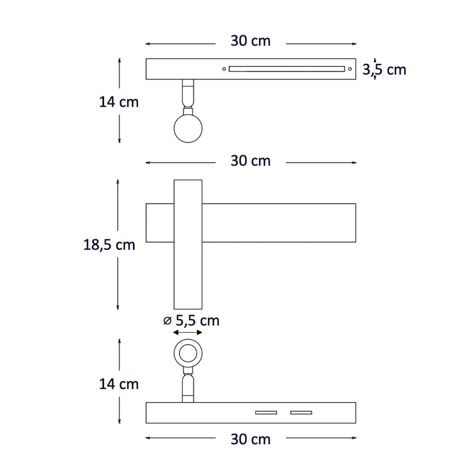Applique LED en laiton gauche - LODVI