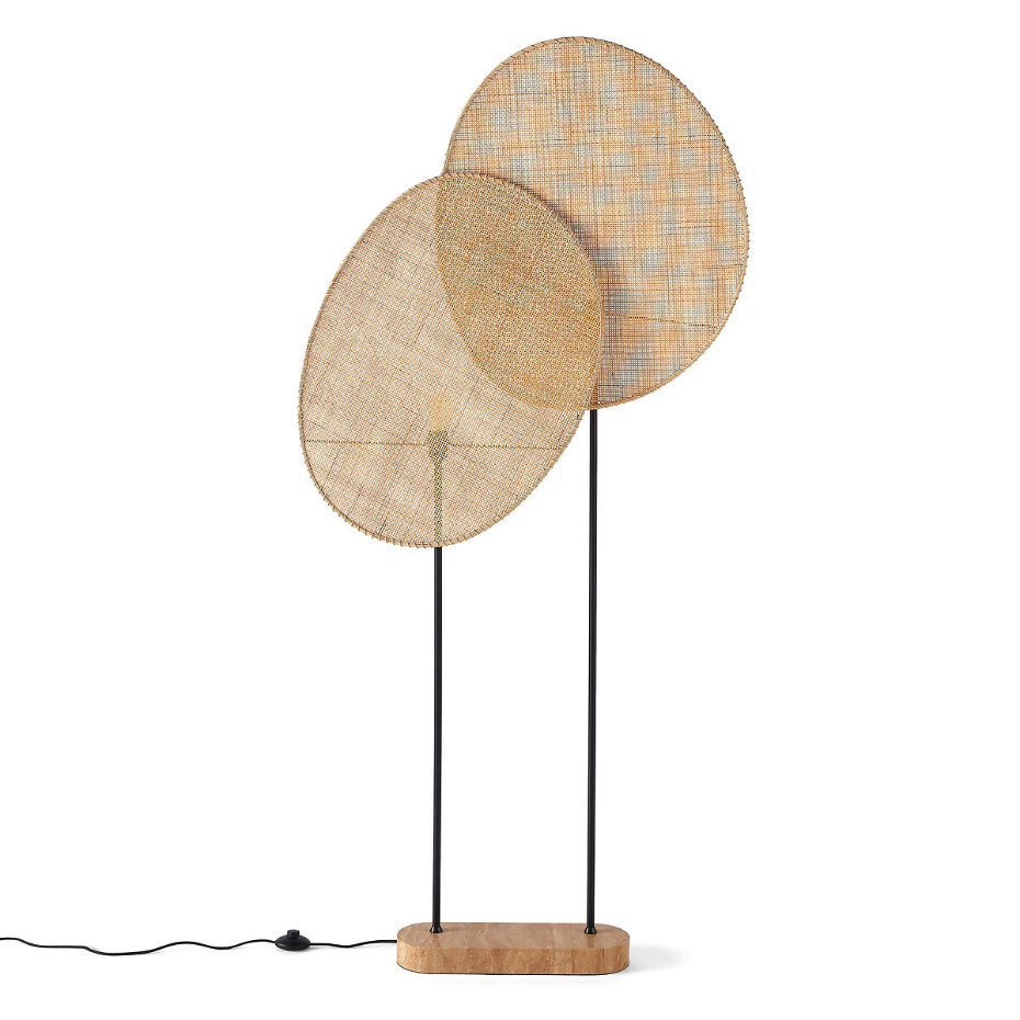 Lampadaire en rotin, Canopée, design Emmanuel Gallina