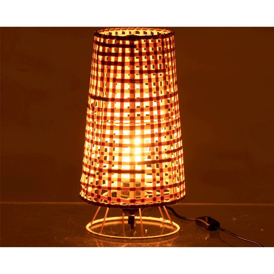 Lampe à poser en rotin rond
