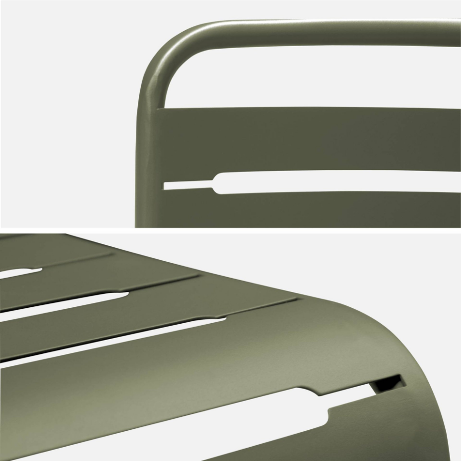 Table de jardin pliante métal + 6 assises AMÉLIA