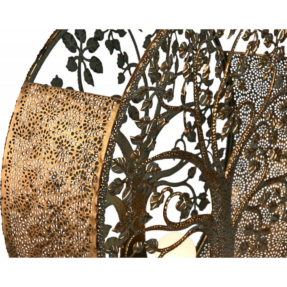 Lampe de table en métal motif arbre design