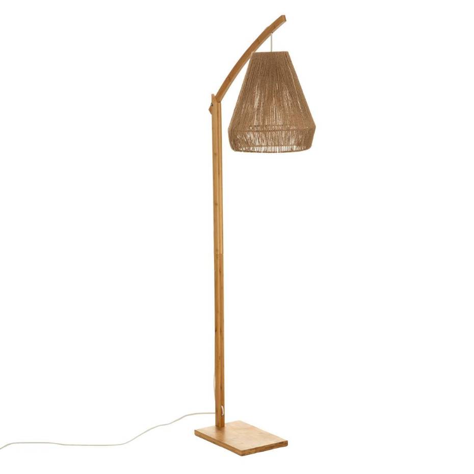 Lampadaire arc bambou et chanvre naturel PALM