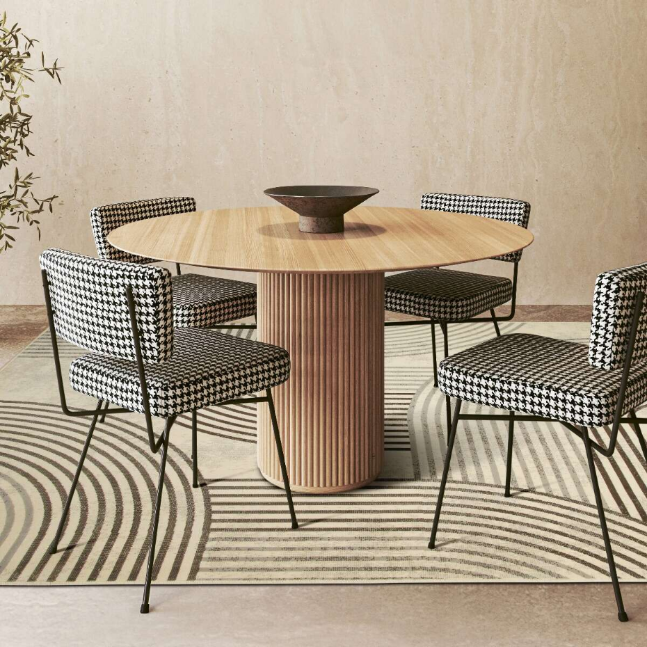 Tapis salon scandinave moderne géométrique HAPPY