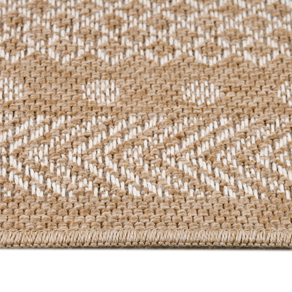 Tapis intérieur extérieur aspect jute à motif mandala DHAKA