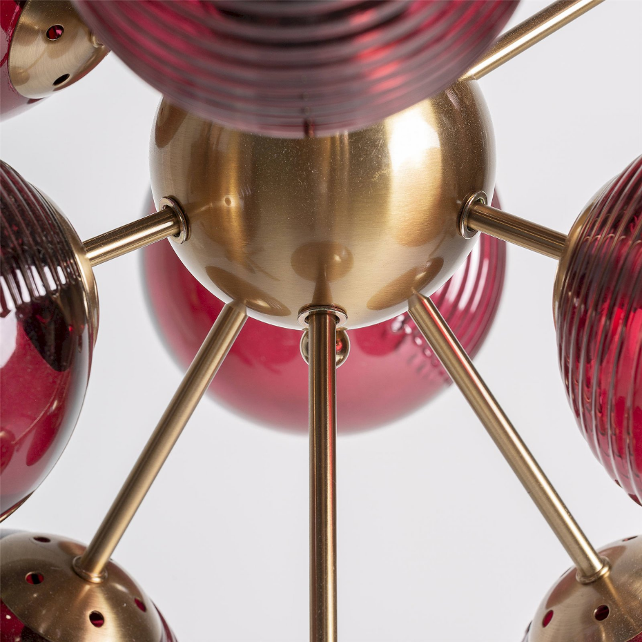 Lustre contemporain en cristal fumé pour salon