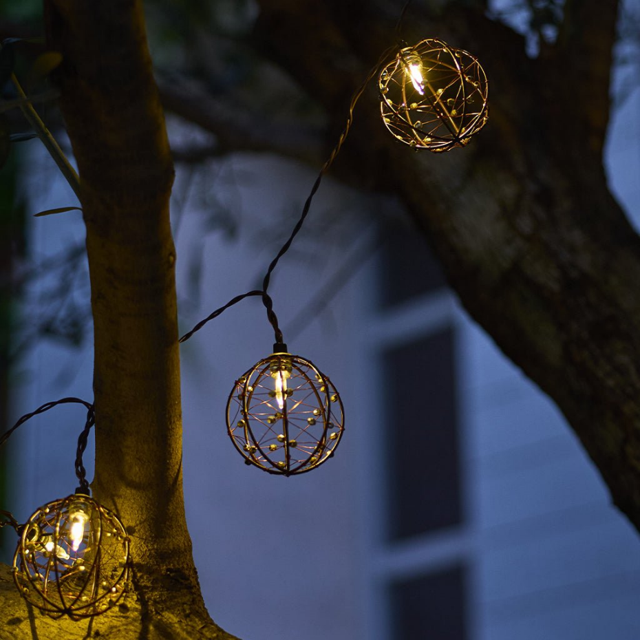 Guirlande solaire RUSTY LIGHT 10 cages 4M