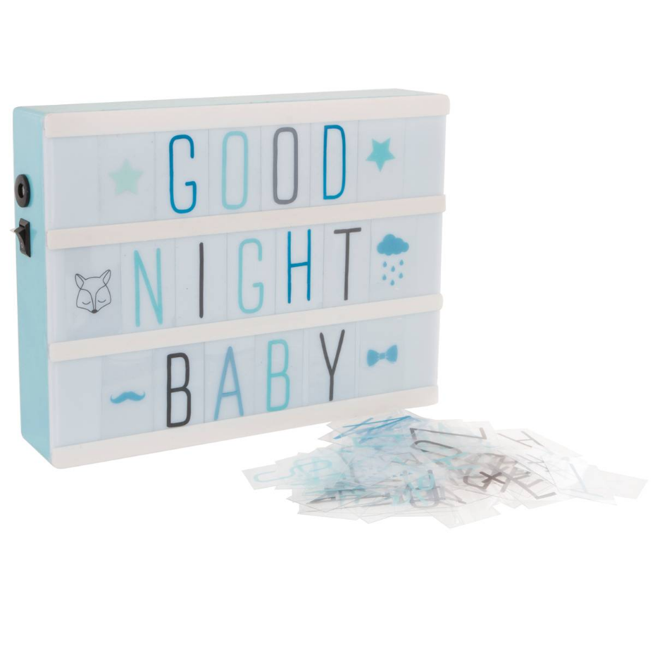 Lampe boîte lumineuse enfant lettres et symboles