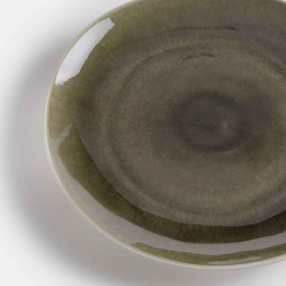 Lot 4 assiettes plates craquelées, GOGAIN