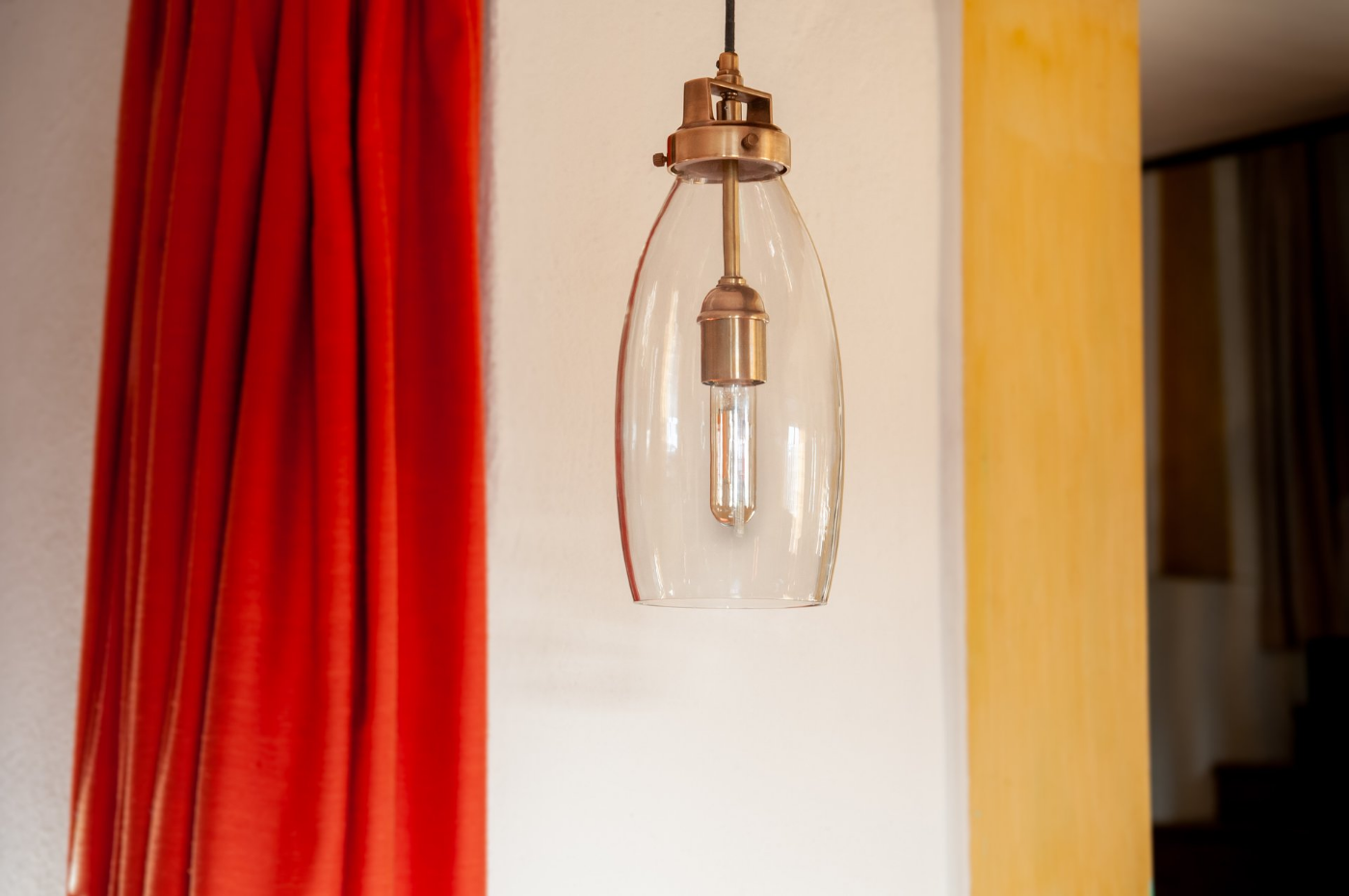 Suspension en verre et laiton BELNO