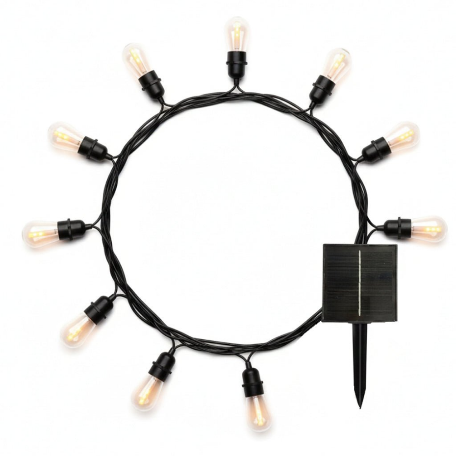 Guirlande solaire raccordable FLAMA 10 ampoules flamme 8M