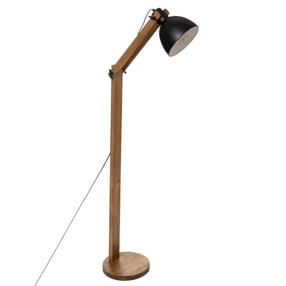 Lampadaire arc bois et métal orientable CUBA