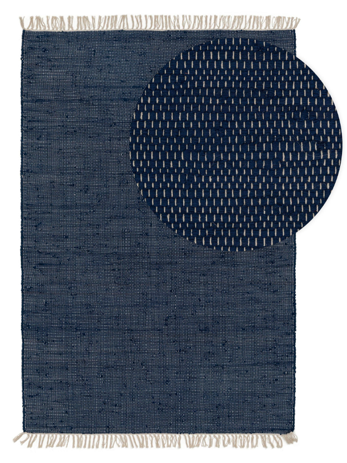 Tapis fabriqué à partir de matériaux recyclés tissé main TOM